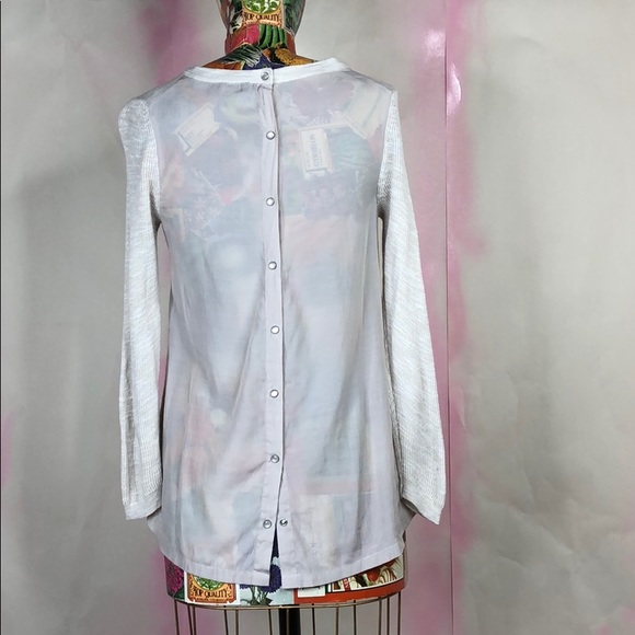 French Conn Mixed Media Snap Back Henley Thermal - Picture 1 of 7